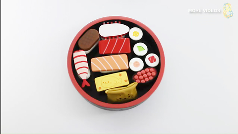 Baby Wooden Toys Simulation Sushi Lunch Box Baby Pretend Play Kitchen Toys Gift for Baby