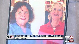 Memorial held for two sisters killed in crash