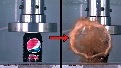 What Happens if You Crush a Soda Can Under Water with Hydraulic Press?