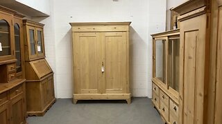 Large French Double Antique Pine Wardrobe (Dismantles) (Y6901F) @PinefindersCoUk