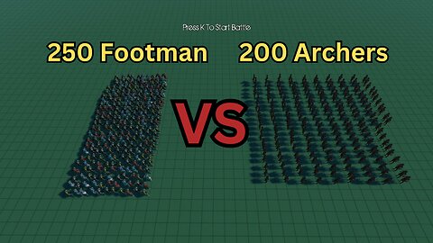 250 Footman Versus 200 Archers || Ultimate Epic Battle Simulator