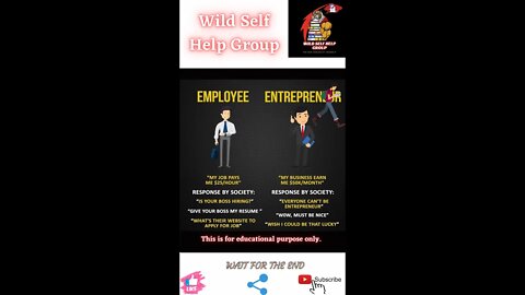 🔥Employee vs entrepreneur🔥#shorts🔥#motivation🔥#wildselfhelpgroup🔥19 march 2022🔥