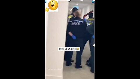 British police tries to break down door of wanted man with hilarious results-or a medical emergency