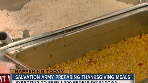 Salvation Army preparing meals for Thanksgiving