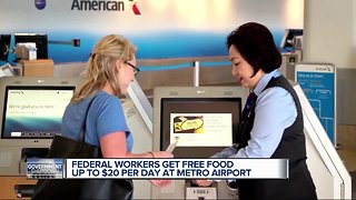 Concession stands at Detroit Metro Airport offering employees free food during shutdown