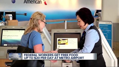 Concession stands at Detroit Metro Airport offering employees free food during shutdown