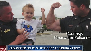 Clearwater police surprise boy at birthday party