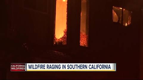 Wildfire raging in Southern California