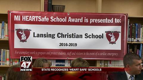 Lansing Christian School recognized for cardiac preparedness by State of Michigan