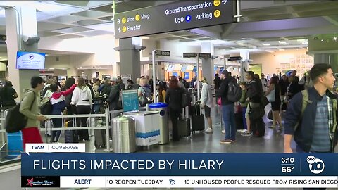 Flights in and out of SD Airport impacted by Hilary