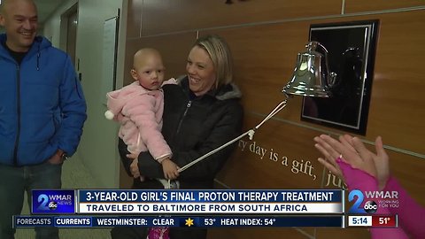 Young girl battling cancer at UMD proton center