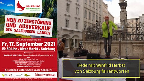 Rede von WINFRID HERBST, Salzburg fairantworten am 17. Sep. 2021