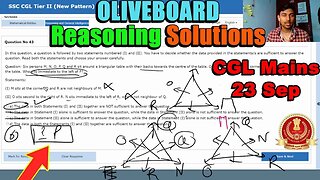 78/90🔥 Reasoning Solutions SSC CGL Tier 2 Oliveboard 23 Sep | MEWS Maths #ssc #oliveboard #cgl2023