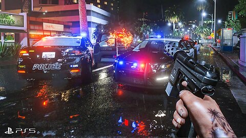 4K 6 0 GTA 6 PS5 Graphics!? Heist & Police Chase Action Gameplay! Ray Tracing Graphics/GTA V Mod