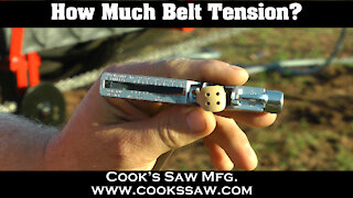 How much belt tension for a portable sawmill?