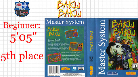 Baku Baku Animal [SMS 1995] Beginner [05'05"] 5th place | SEGA Master System Marceau