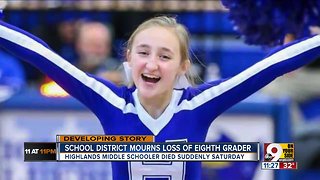 Highlands Middle School student suddenly died