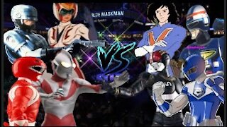 Power Ranger, Ultraman, Robocop, Daimos vs. Maskman, Black Masked Rider, Shaider, Voltes V