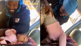 Dad Struggles To Put Daughter In Car Seat! 🤣