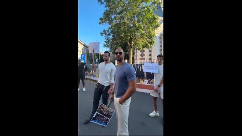 The Tate brothers protest in front of the French embassy for mocking Christ and Christianity ✝️