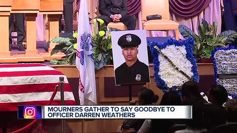 Funeral held for fallen Detroit police officer Darren Weathers