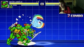 Teenage Mutant Ninja Turtles Characters (Leonardo And Raphael) VS Rainbow Dash In A Battle In MUGEN