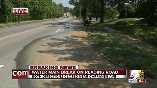 Water main break closes Reading Road in Bond Hill