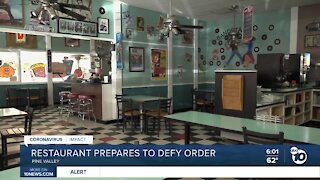 Restaurant prepares to defy county health order