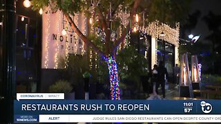 Restaurants rush to reopen