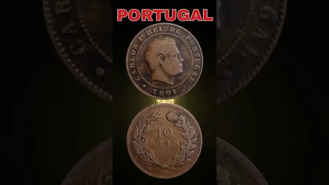 Portugal 10 Reis 1891.#shorts #coinnotesz