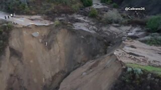 Highway washed out in Big Sur, California