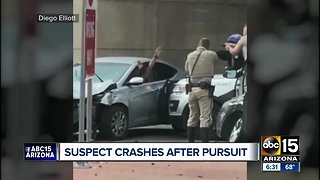 Suspect crashes after pursuit