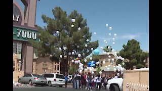 Family of Amari Nicholson holds balloon release