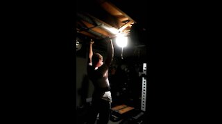 140 pounds for 8 reps overhead press