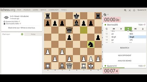 15 Second Chess replay Game 3