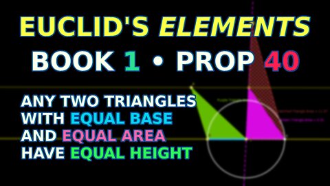 Bitcoin is Area | Euclid's Elements Book 1 Prop 40