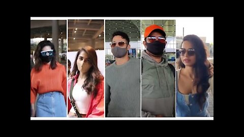 Siddhant Chaturvedi, Sunny Leone, Sharad Kelkar, Pooja Hegde Soundarya Sharma snapped at the Airport