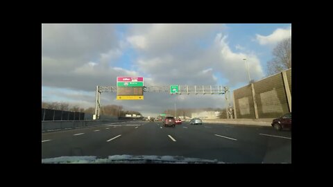 Relaxing Drive on Snowy Highway | Landmark Va to Rockville MD | i-495, 270