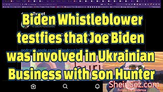 Biden whistleblower testifies to Joe Biden's involvement in Ukrainian business-SheinSez 247