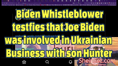 Biden whistleblower testifies to Joe Biden's involvement in Ukrainian business-SheinSez 247