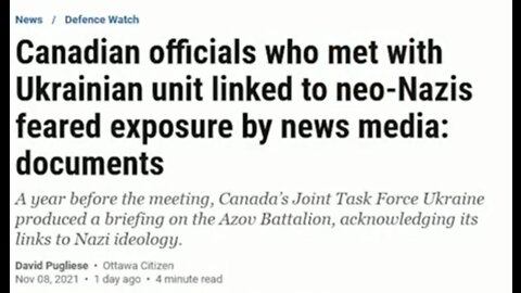 Canadian military totally in support of neo nazi group in ukraine