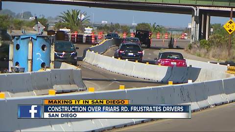 Friars Road construction frustrates drivers, others who frequently use roadway