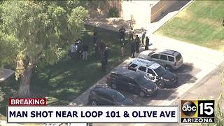 Man shot near Loop-101 and Olive Avenue