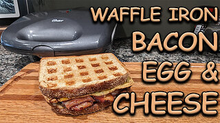 Bacon Egg & Cheese Sandwich Cooked In A Waffle Iron?? | The Neighbors Kitchen