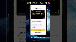 Binance Word of the Day Answers Today,24 July 2023 | Theme: SMART CONTRACTS #shorts #BINANCEWODL