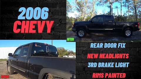 Chevy Silverado 06 DIY Fixes for Rear Doors, Lights & Rims. See my tip for painting rims w/o masking