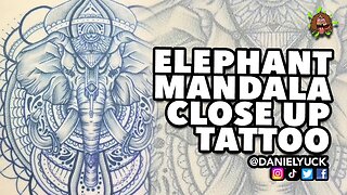 Elephant Mandala Close Up Tattoo