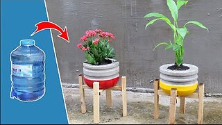 Casting cement Pots from Plastic Barrel, It s easy and beautiful