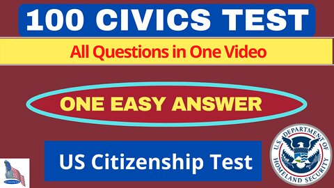 2022 USCIS Official 100 Civics Test Questions & Answers | US Citizenship (One Easy Answer) Random