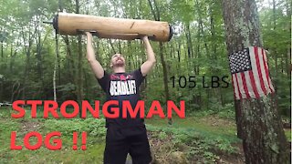 OVERHEAD PRESSING A GIANT LOG!! - Strongman Workout Episode 4